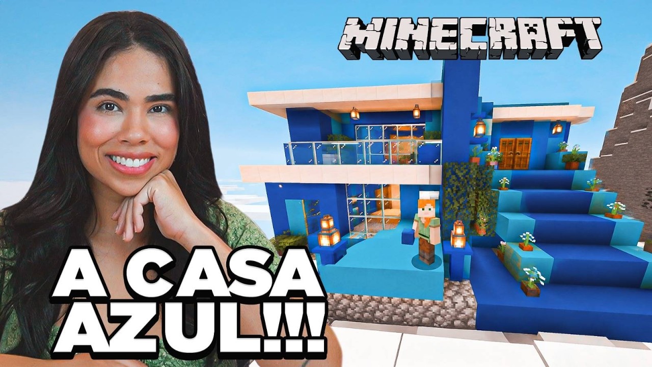 CONSTRUINDO CASAS AZUIS NO MINECRAFT