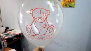 Печать на шарах. Мишка и любовь. Rubber ink for balloons