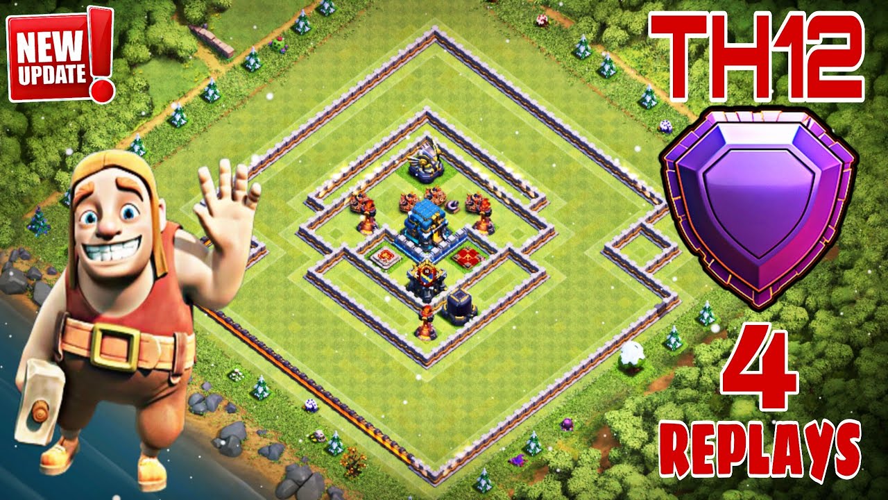 TH12 BEST TROPHY FARMING BASE 2019 WITH REPLAYS | TH12 TROPHY DEFENSE BASE FOR LEGEND LEAGUE