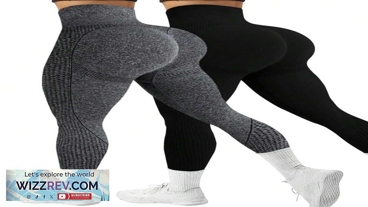 3Pcs Women Seamless High Waisted Sports Yoga Pants Moisture Wicking Peach Hip