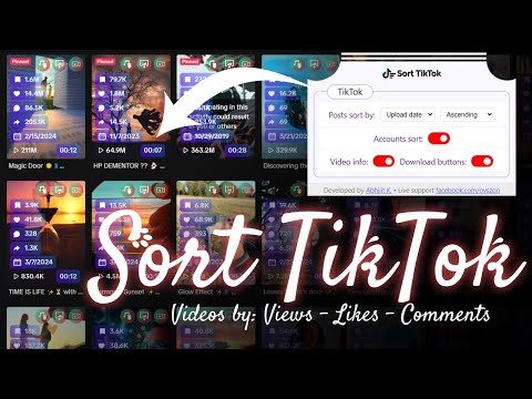 Thumbnail: Sort for TikTok Videos by most views likes comments Chrome Extension #OVSZON