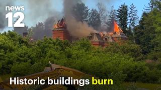 Massive fire engulfs historic Hudson River State Hospital buildings