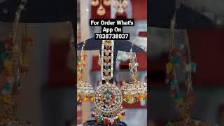 Kundan jhumka with maangtika set l party wear jewellery l jhumka l jewellery l earrings l #shorts