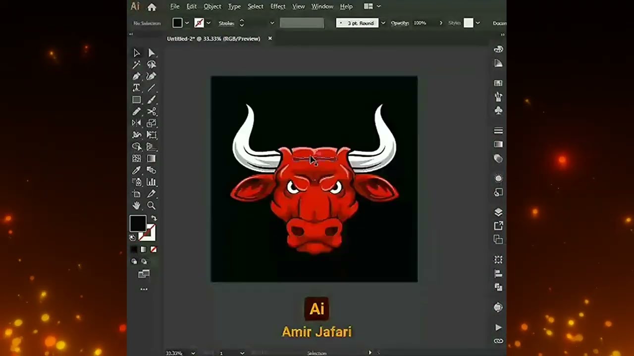 Bull mascot logo design