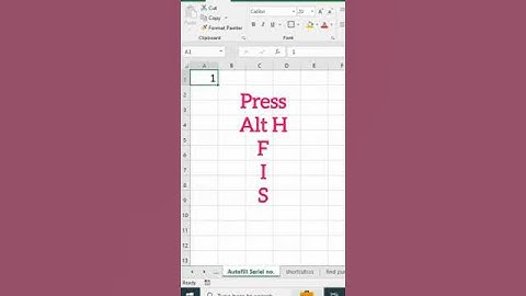 Serial Number in Excel | Automatic Serial Number | Fill Serial Number | Auto Serial Number.#shorts