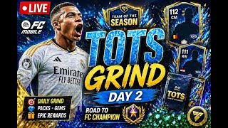 TOTS Grind Day 2 ⚡ FC Mobile Live | Packs &amp; Rewards #tots #fcmobilelive #packopening