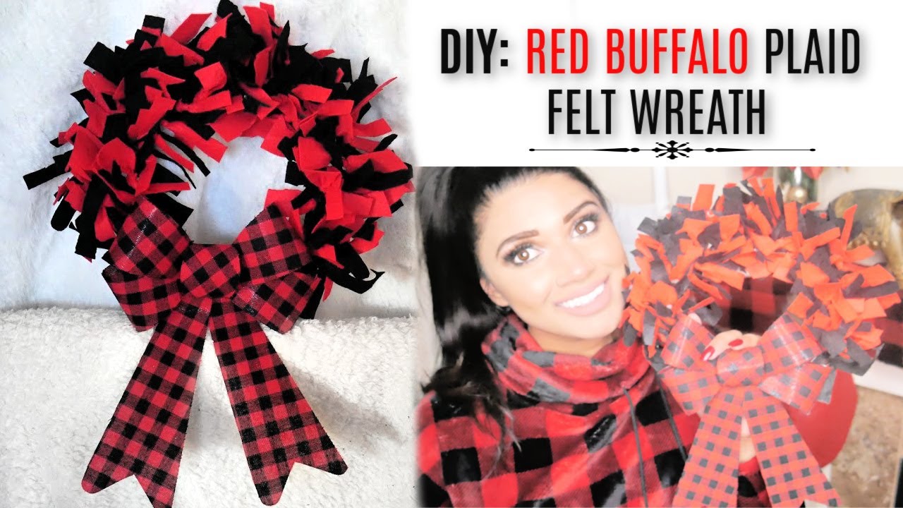DIY: RED BUFFALO PLAID FELT WREATH