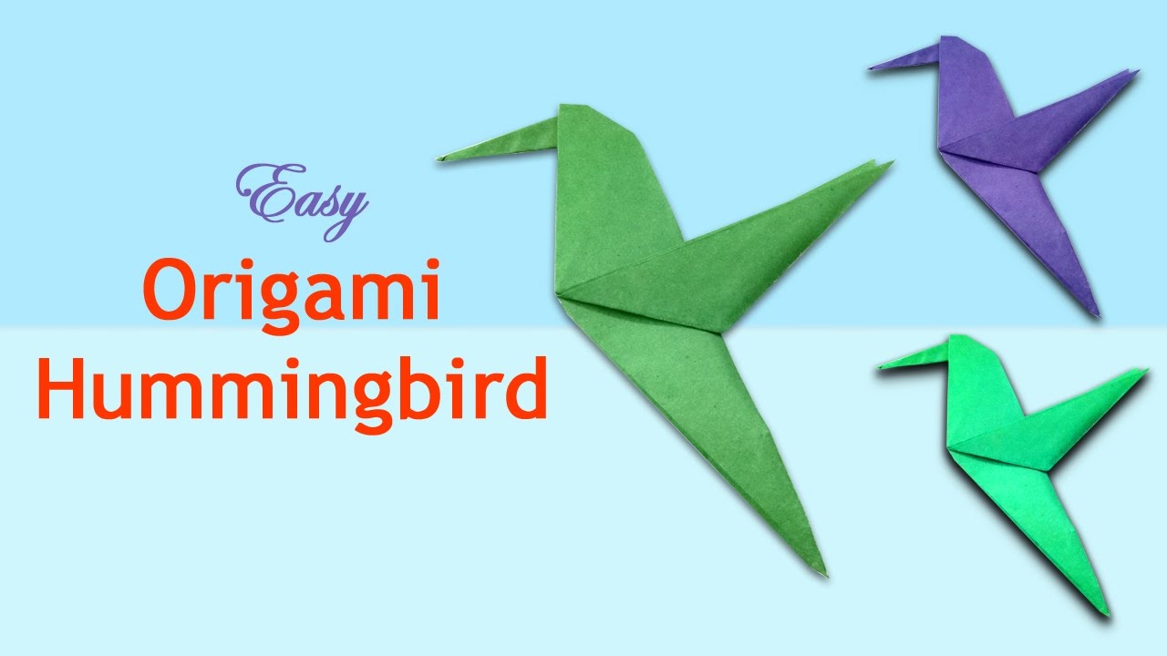 How to make an Origami HummingBird Paper Bird Craft Origami Humming Bird Tutorial YouTube