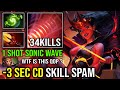 WTF 3 Sec CD Skill Spam 1 Shot Sonic Wave 100% Most Annoying QOP Max Dagon Super Carry Dota 2