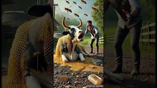 Bees vs Cow 😱 दर्द में चिल्लाती गाय को बचाया Rescue Team ने! #Shorts