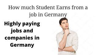 High Paying Jobs in Chemnitz and wage rates for working students in Germany || Hindi Urdu