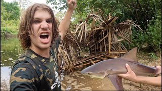 Survival BULLSHARK TRAP - Australia's DEADLIEST Animals (Catch and Cook)