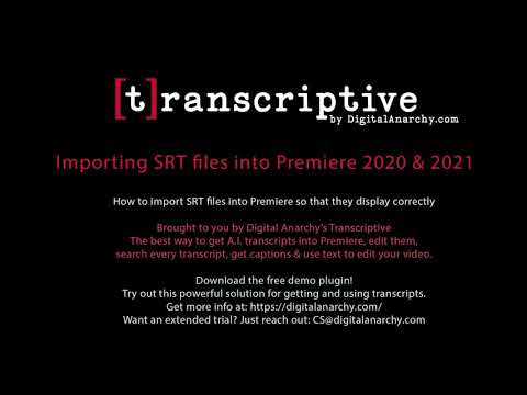 Importing SRT Files and Formatting the Subtitles in Premiere Pro 2020 & 2021