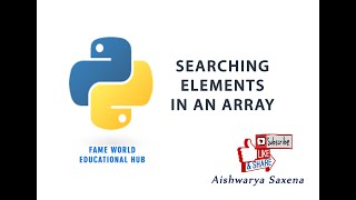 #27 - Searching Element in an Array - Array Module - Python Programming