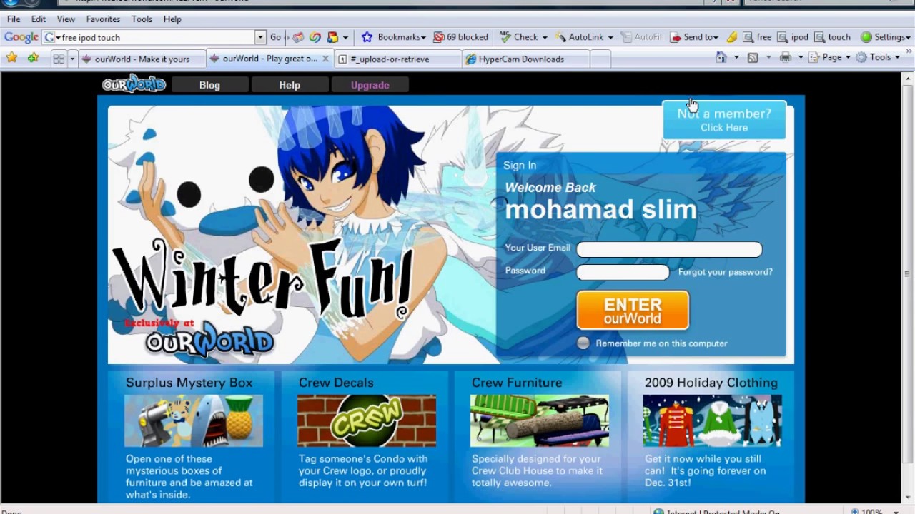 Register for ourworld