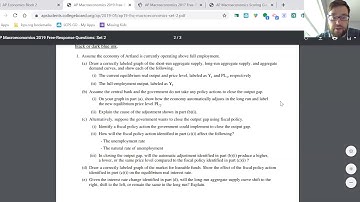 2019 AP Macro FRQ #1 (set 2)