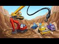 Excavator Falls Into Huge Hole While Building Road! | Rescue Vehicles Animation
