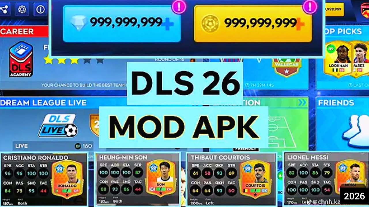 DLS 26 MOD MENU UNLIMITED COINS & GEMS 🤑💎 - DLS 26 MOD APK 2026