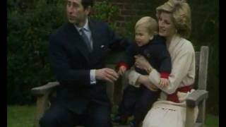 Prince Charles and Princess Diana with a young Prince William