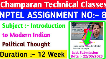 Assignment 8!Introduction to Modern Indian Political Thought Assignment 8 with Solution l