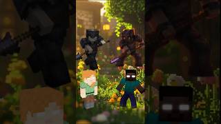 Alex with Spear Vs Steve and Herobrine #minecraftshorts #herobrine #shortsfeed #trendingshorts