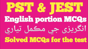English portion MCQs for PST & JEST test preparation/ according to IBA new syllabus/ MCQs from STBB.