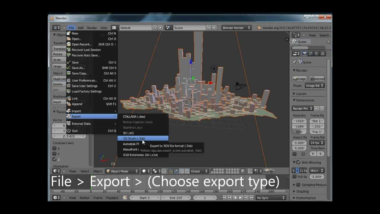 Esri Arcscene To Fbx Collada And 3ds Using Blender Tutorial Youtube