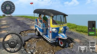 Bajaj Auto Rickshaw Driving Dmaged Offroad 😱 | Bus Simulator Indonesia 4.5 Gameplay! screenshot 1