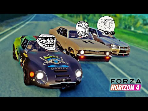 CORRIDA Troll do Alfa Romeo vs Nissan GTR - Forza Horizon 4 - 동영상