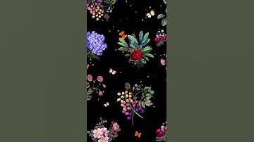 Black flower pattern Animated