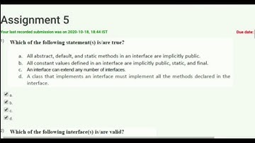 NPTEL Programming in Java Assignment 5 Solution ||Week 5 solution ||2020...