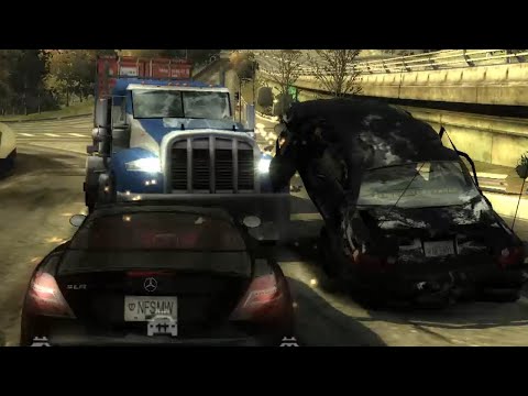 NFS MW Police Car And I Got SMASHED By A TRUCK