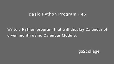EP 46 | Language Python | Basic Program I go2collage