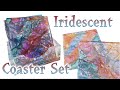 How to Make Textured Iridescent Square Coasters with Let's Resin Molds