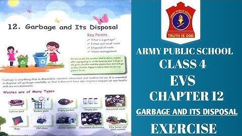 APS class 4 EVS chapter 12 | GARBAGE AND ITS DISPOSAL | EXERCISE |APS class 4 EVS book @nksclasses