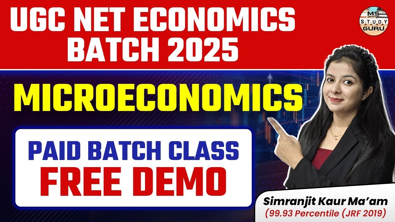 Ugc Net Economics Free Class | Best Online Coaching For Net Jrf Economics | By Simranjit Kaur Mam