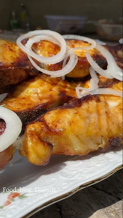 Шашлык рыбный из Осетрины, очень вкусный маринад - YouTube