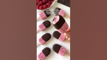 4-ingredient Chocolate Raspberry Frozen Yogurt Pops🩷 #healthydessert #easyrecipes #frozenyogurt