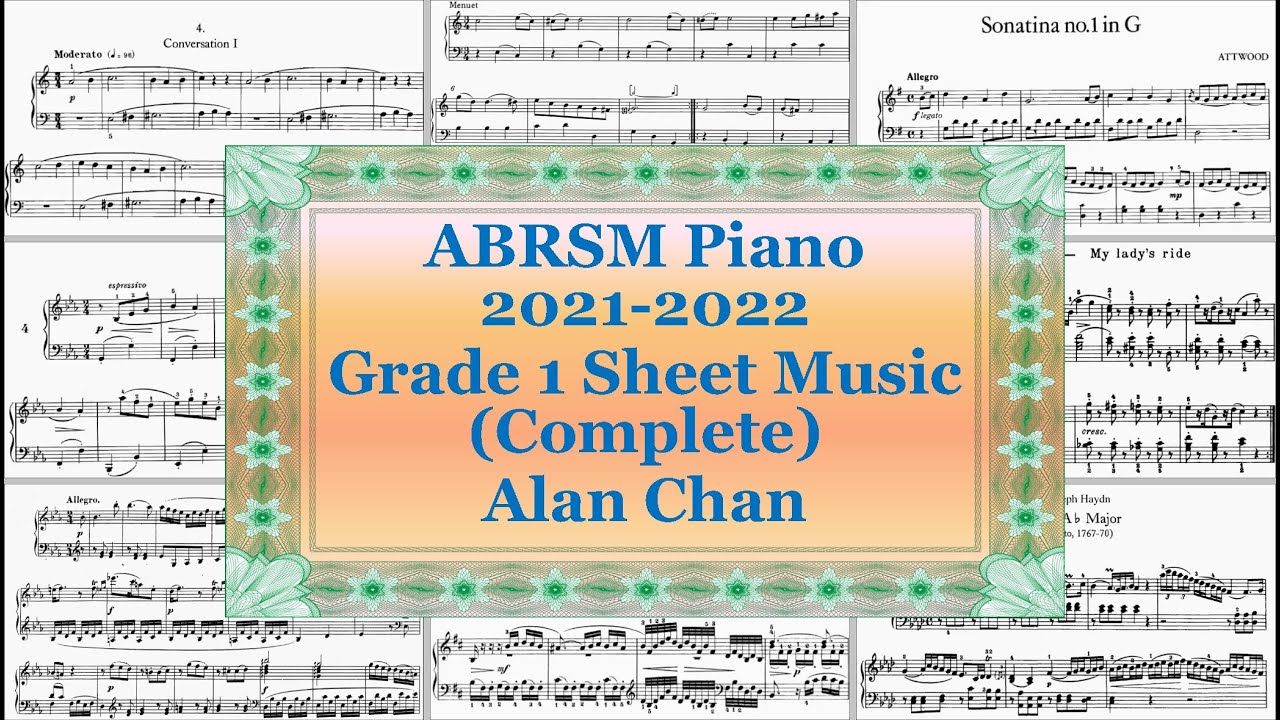 Abrsm Piano 2021 2022 Grade 1 Sheet Music Complete Youtube