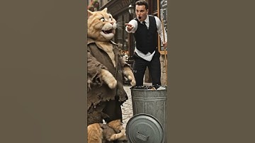 Hungry Stray Cats Searching for Food Get Turned Away by Restaurant Worker