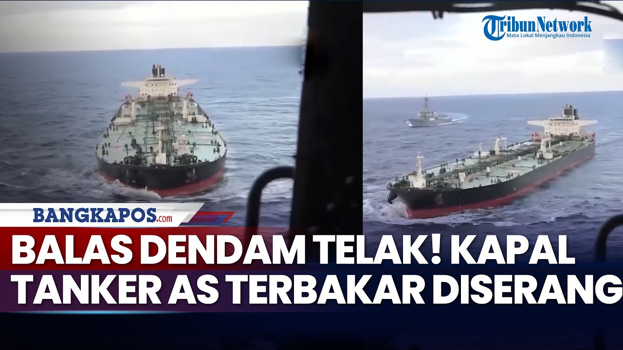 Balas Dendam Telak! Detik-detik Kapal Tanker AS Terbakar Diserang Iran