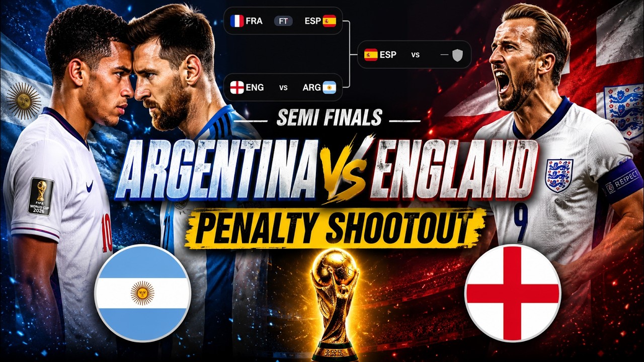 ARGENTINA VS ENGLAND | FIFA World Cup 2026 | SEMI FINALS Full Match Gameplay | eFootball | 2K 60FPS