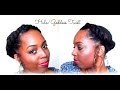 Halo/Goddess Twisted Updo on Natural Hair