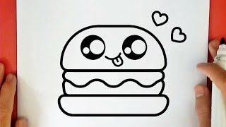 كيف ترسم سندوتش كيوت خطوة بخطوة / رسم سهل / تعليم الرسم للمبتدئين || Cute Sandwich Drawing