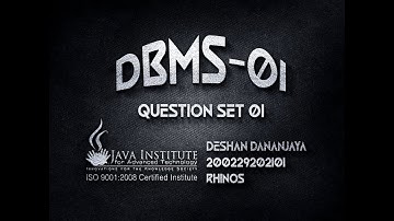 Question Set 01 | Database Management System | Java Institute for Advanced Technology.