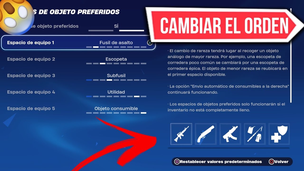 Como CAMBIAR el ORDEN de las ARMAS en FORTNITE 😱 - TRUCO que no CONOCES ...