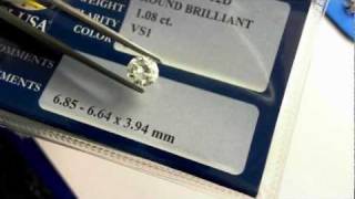 Engagement Ring - 1.08 J/VS1 E.G.L. Certified Center, .70 cts tw sides, 14k