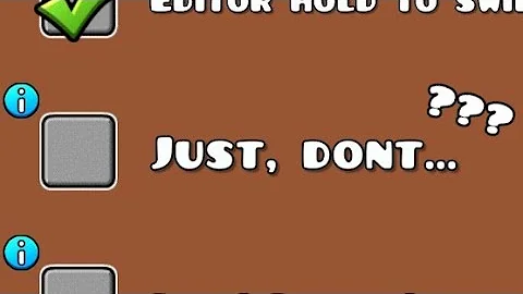 What is the Just Don't option does in Geometry Dash