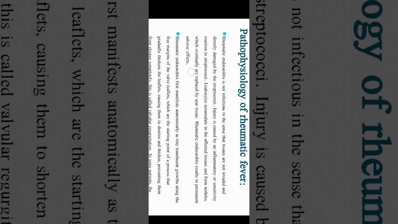 محاضرة بعنوان (Rheumatic Fever) في مادة (تمريض البالغين النظري) لطلاب الفرقة الأولى بالمعهد