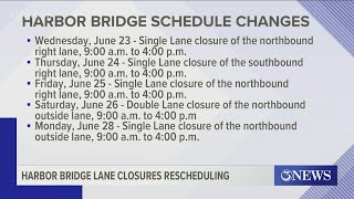 Harbor Bridge lane closures through July 6